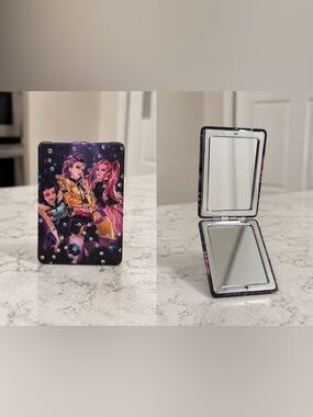 KPOP Demon Hunters Compact Mirror Rhinestone Case Anime Style | Brand New